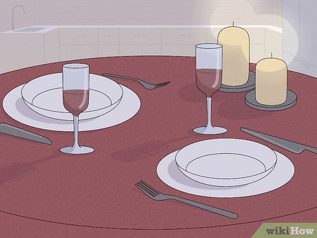 Prep a romantic candlelit dinner at home.